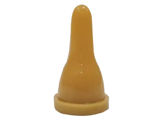Long-tip silicone/rubber replacement teat for lamb feeding buckets