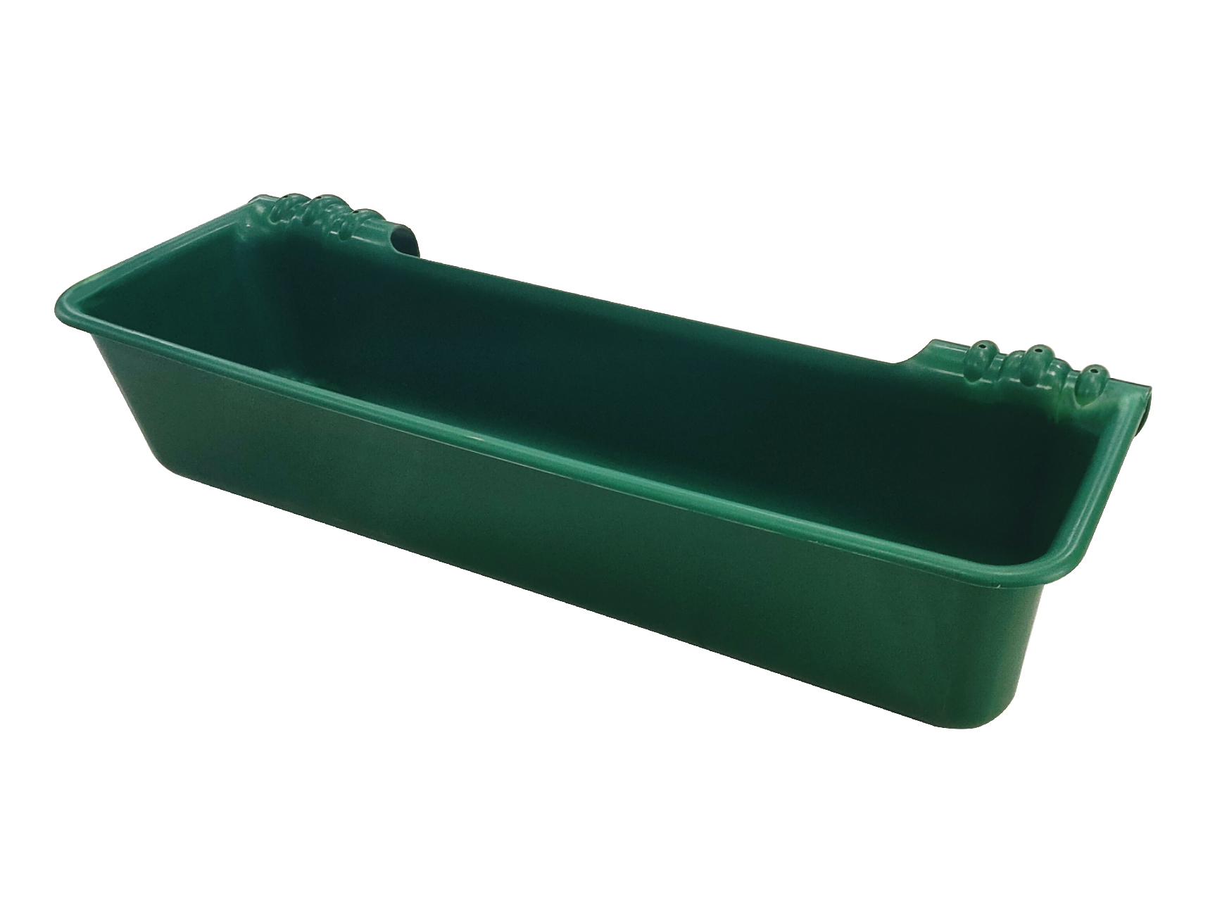 green horse feeding trough for livestock