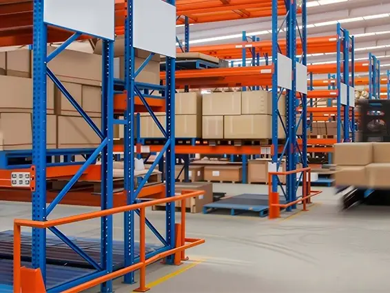 Organized finished goods warehouse for safe product storage