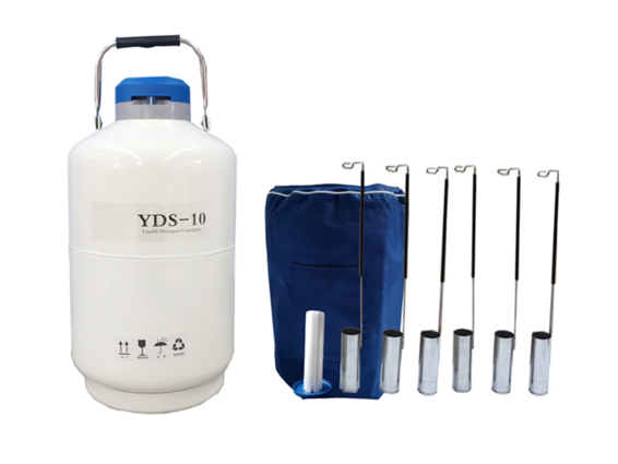 YDS portable liquid nitrogen tank with canisters for bovine frozen semen storage cattle AI breeding