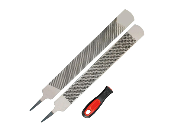 Double-sided steel horse hoof file for equine hoof trimming and grooming